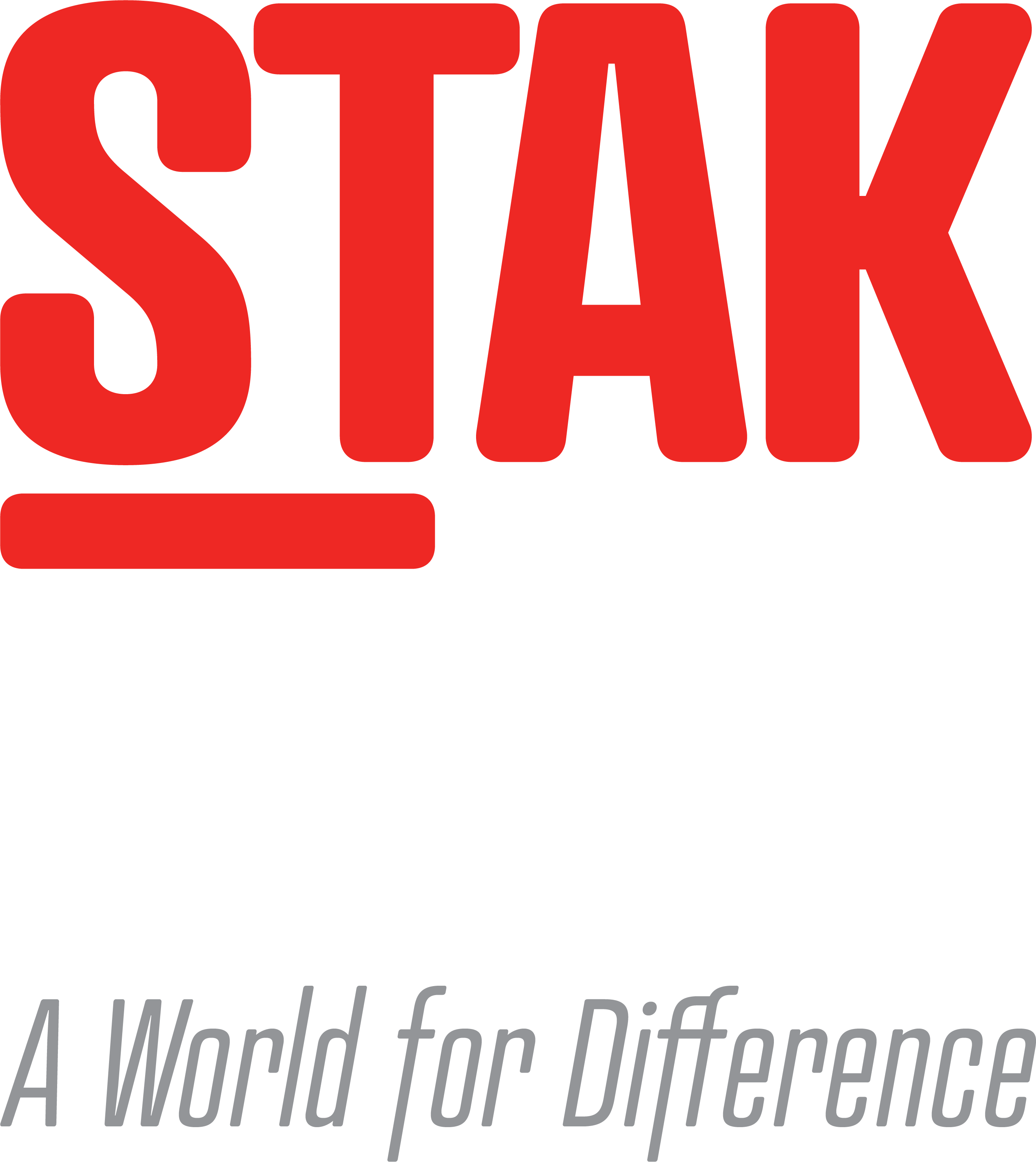 STAK Life colour and white stacked logo with strapline