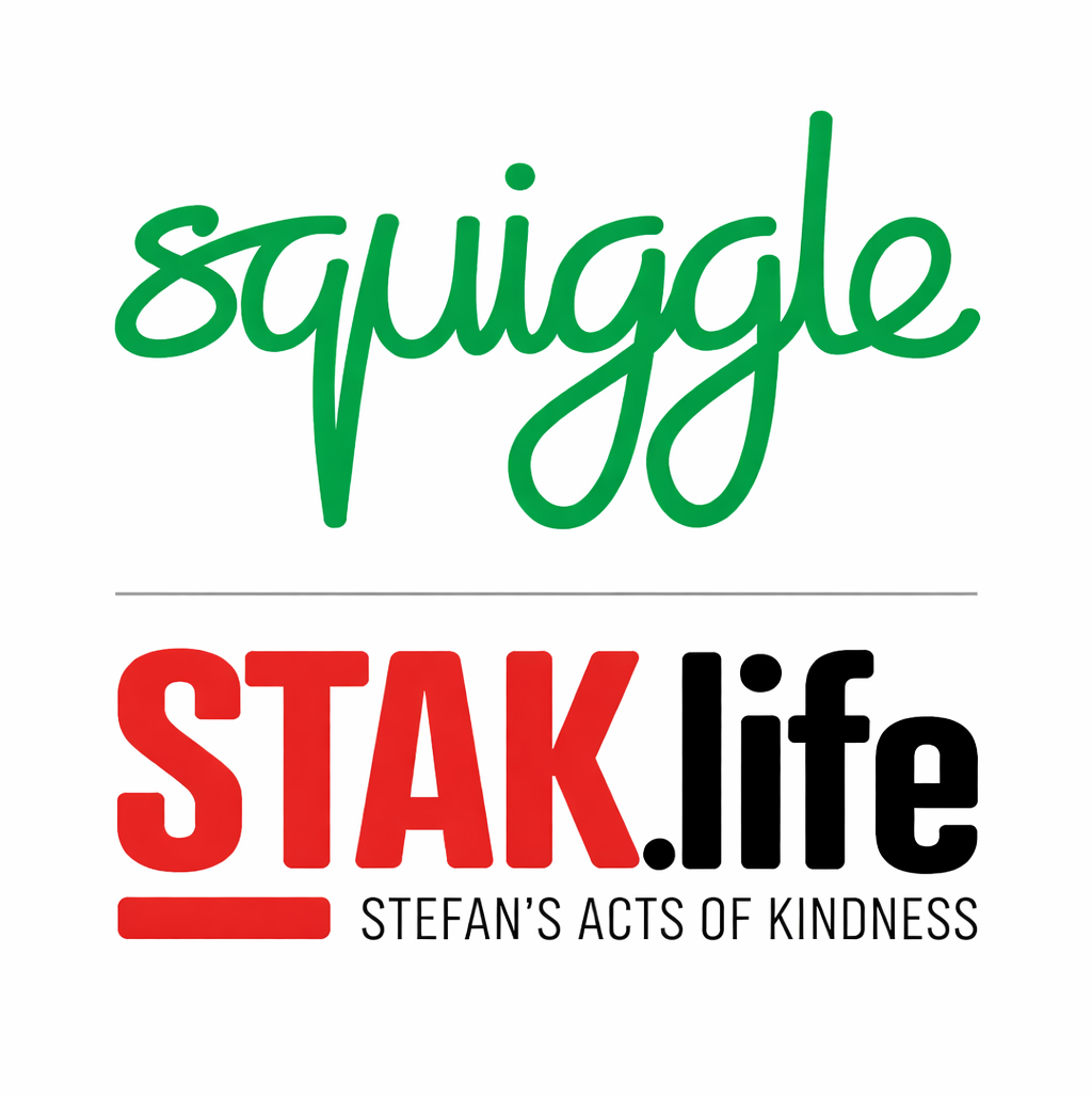 Stacked version of Squiggle and Staf.Life logos